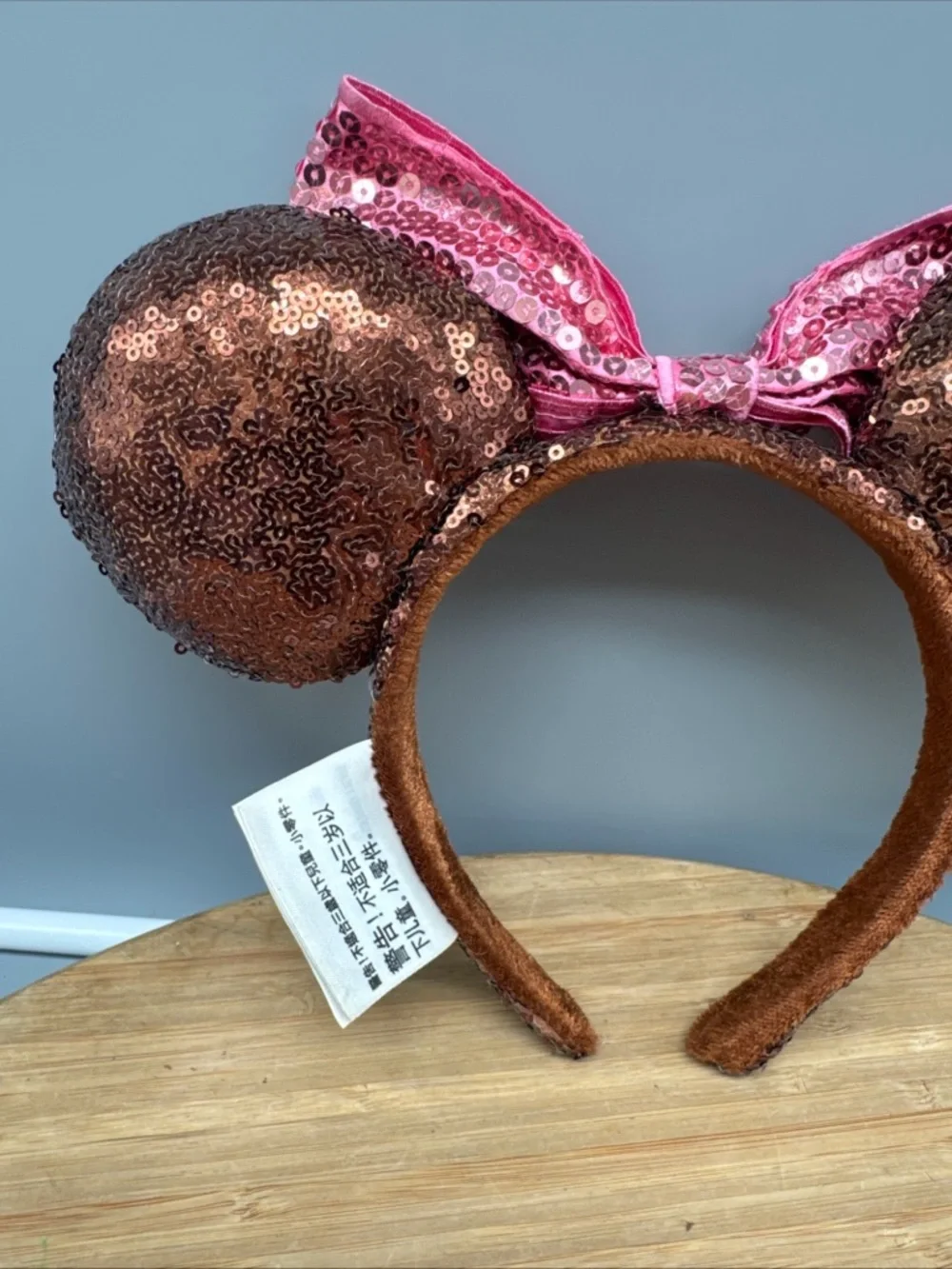 Official Disney Park Ears - Minnie Mouse - Ice Cream Bar  & Pink Sequin‎ Bow